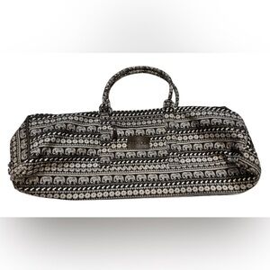 Kindfolk Elephant Print Yoga Mat Duffel Bag Canvas Black & White